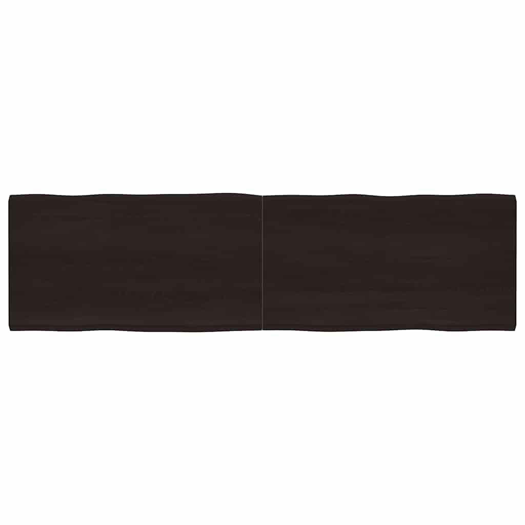Live Edge Dark Brown Table Top: 220x60 cm Solid Wood Finish