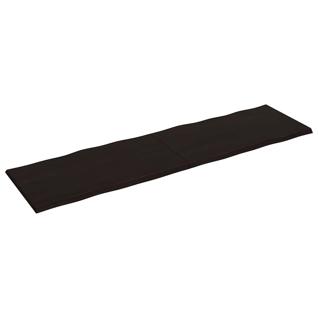 Live Edge Dark Brown Table Top: 220x60 cm Solid Wood Finish