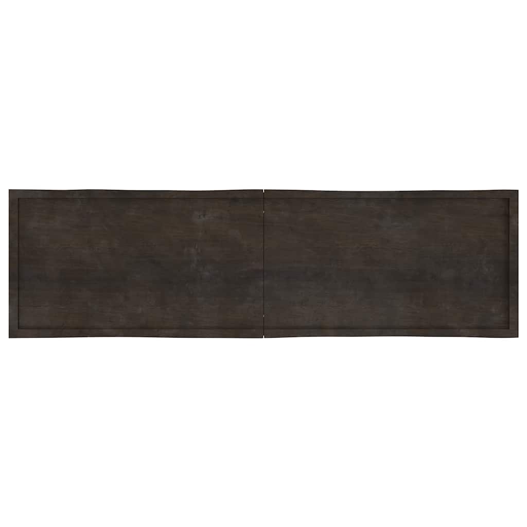 Live Edge Dark Brown Table Top: 220x60 cm Solid Wood Finish