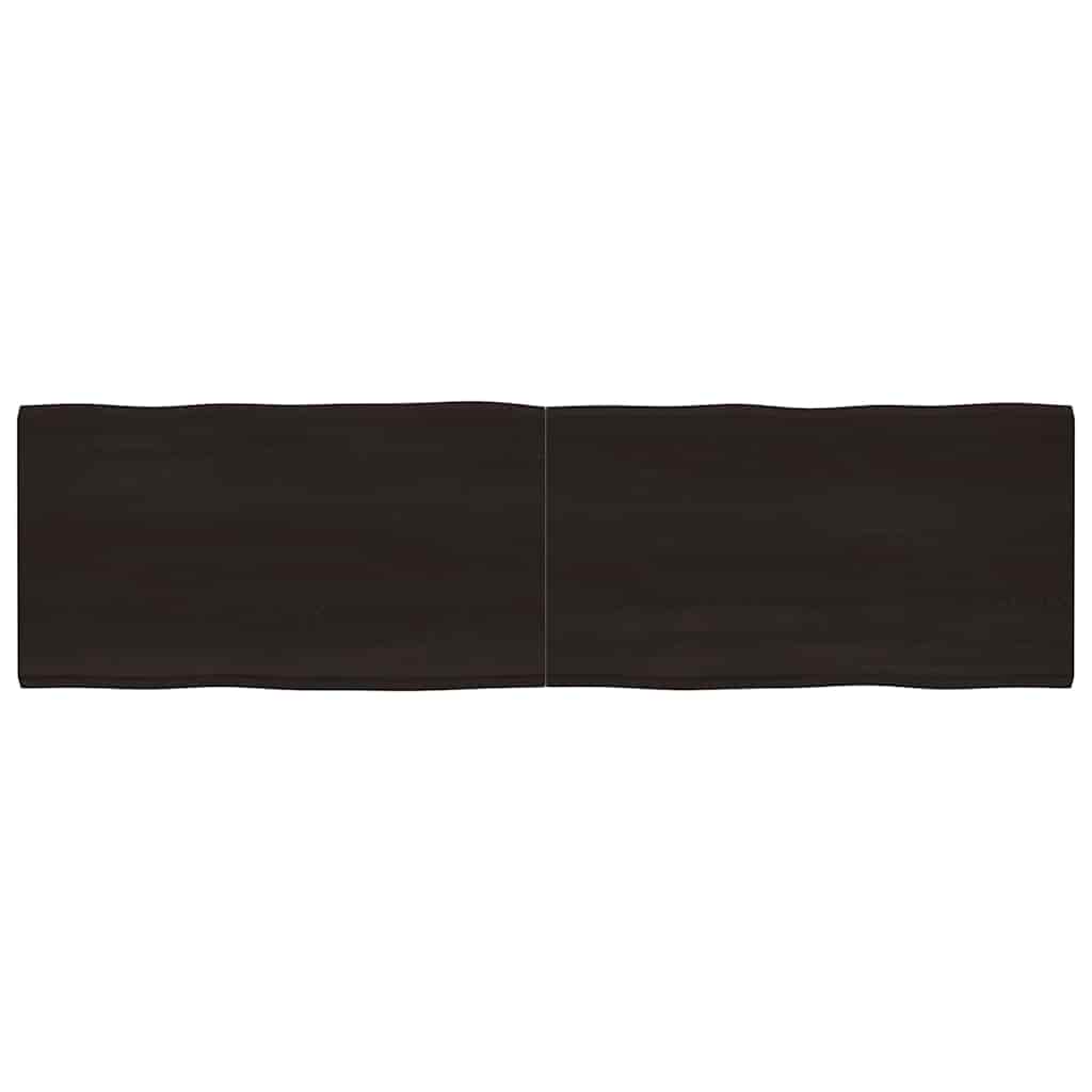 Live Edge Solid Wood Table Top, Dark Brown 220x60cm