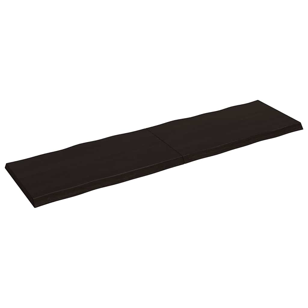 Live Edge Solid Wood Table Top, Dark Brown 220x60cm