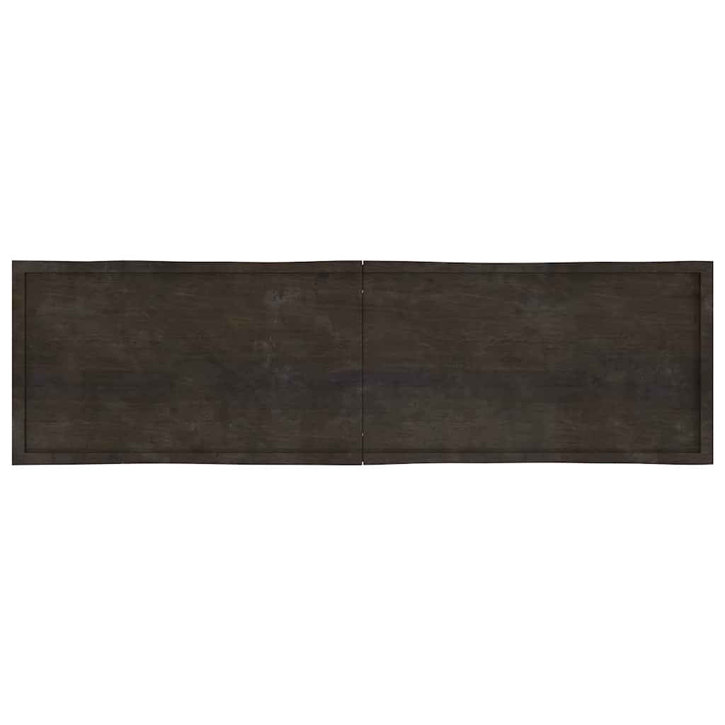 Live Edge Solid Wood Table Top, Dark Brown 220x60cm