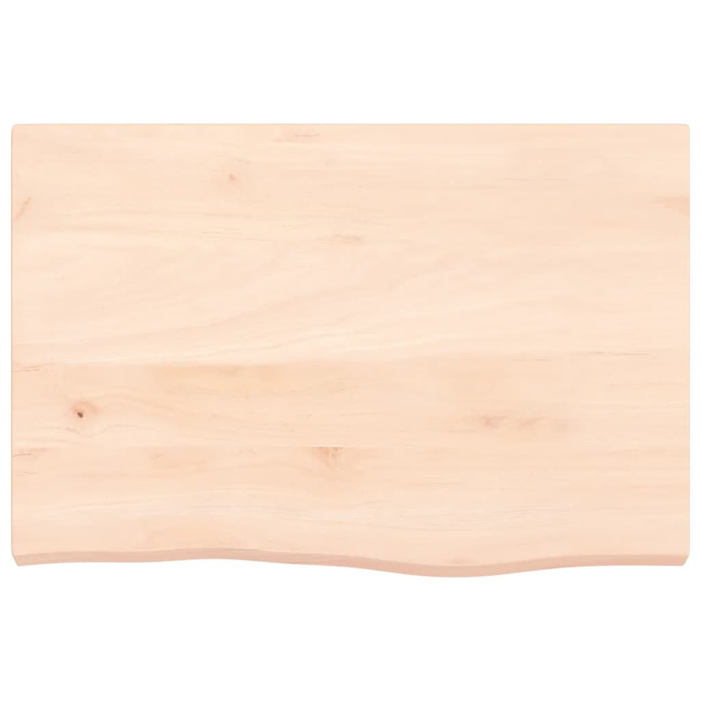 Solid Oak Table Top 60x40 cm - Adjustable 2-4 cm Untreated Wood