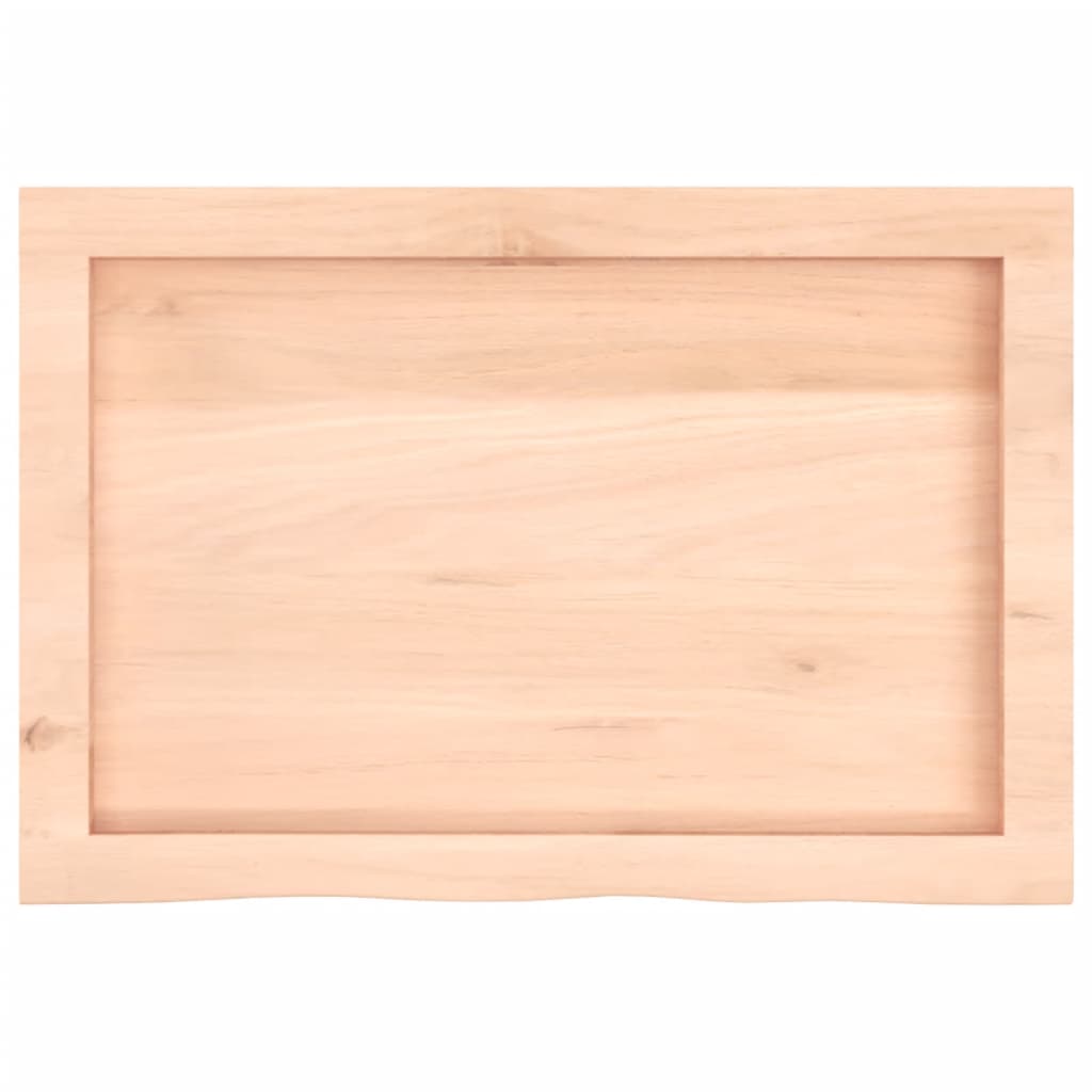 Solid Oak Table Top 60x40 cm - Adjustable 2-4 cm Untreated Wood