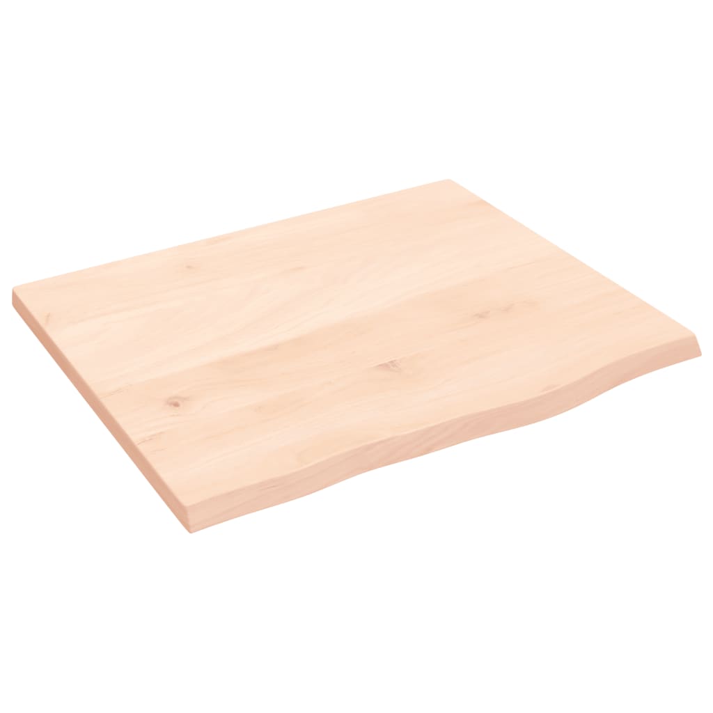 Solid Oak Table Top 60x50x2 cm - Untreated Natural Finish