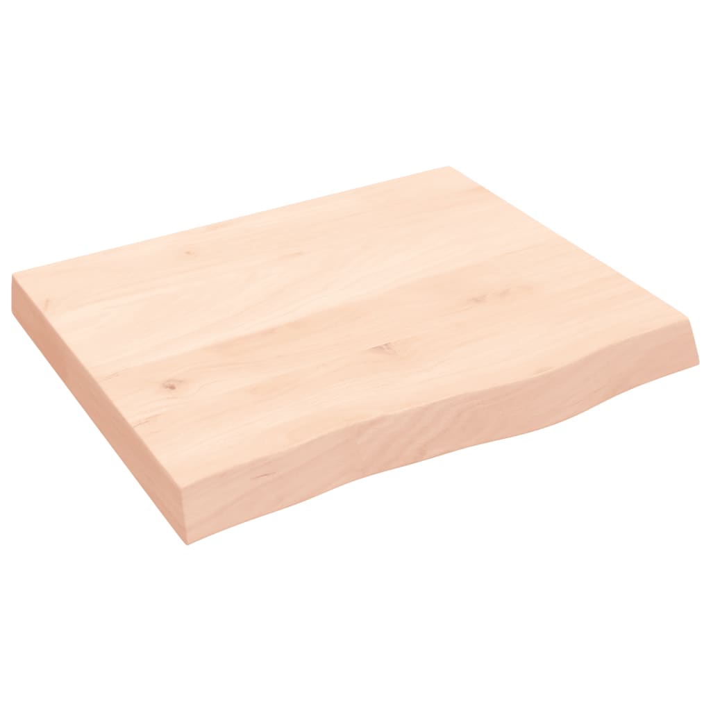 Solid Oak Table Top 60x50x(2-6) cm - Untreated Wood Finish