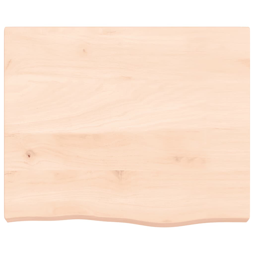 Solid Oak Table Top 60x50x(2-6) cm - Untreated Wood Finish