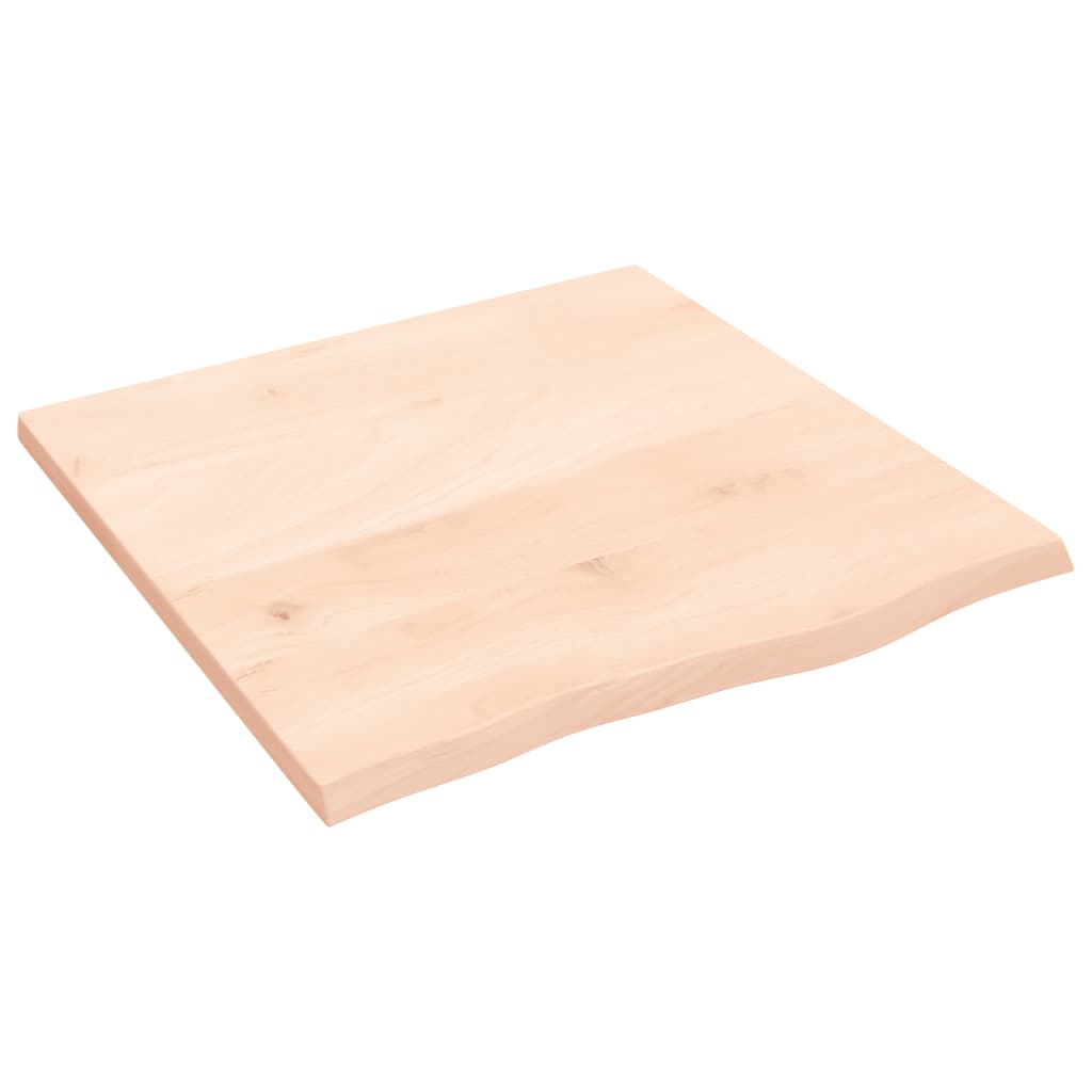 Solid Oak Table Top 60x60x2 cm - Untreated Wood Finish