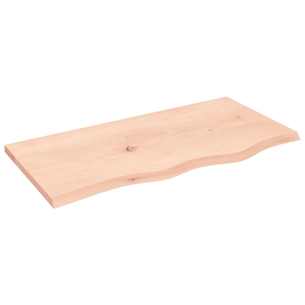 Oak Solid Wood Table Top 80x40x2 cm - Untreated Finish