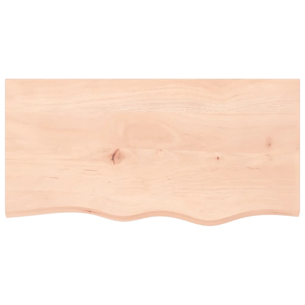 Oak Solid Wood Table Top 80x40x2 cm - Untreated Finish