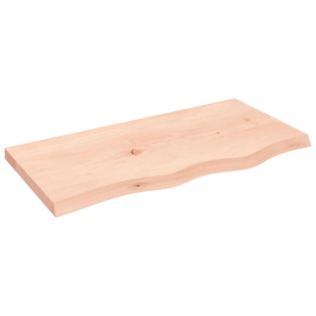 Solid Oak Table Top, Untreated, 80x40cm, Adjustable Thickness