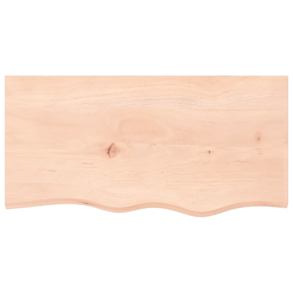 Solid Oak Table Top, Untreated, 80x40cm, Adjustable Thickness