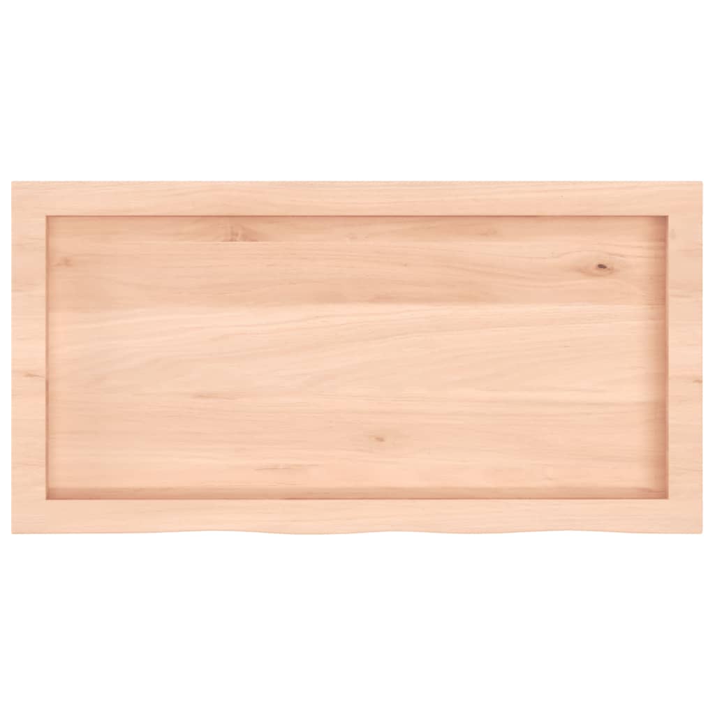 Solid Oak Table Top, Untreated, 80x40cm, Adjustable Thickness