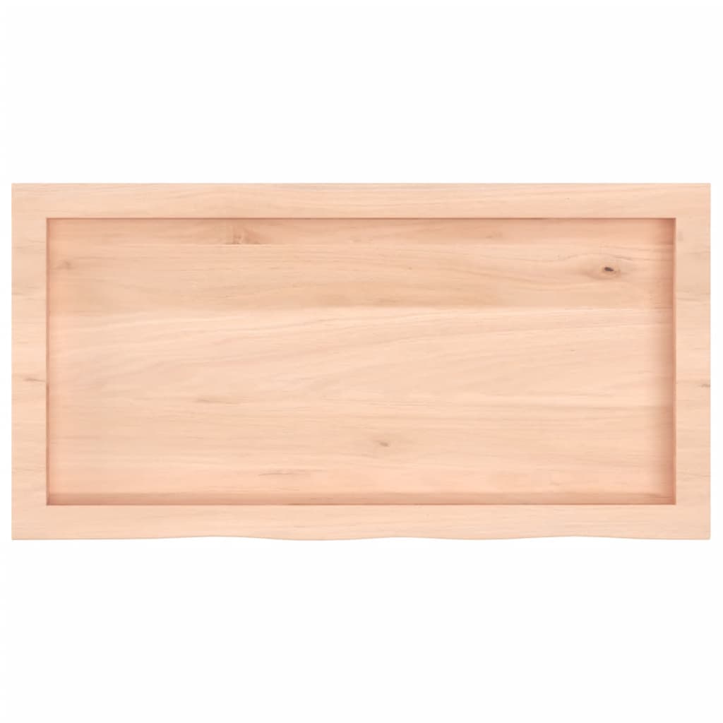 Untreated Solid Oak Wood Table Top 80x40x(2-6) cm
