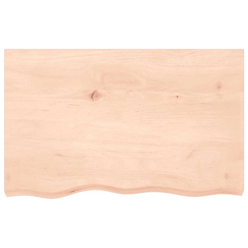 Solid Oak Table Top 80x50cm Untreated Wood, Adjustable Thickness