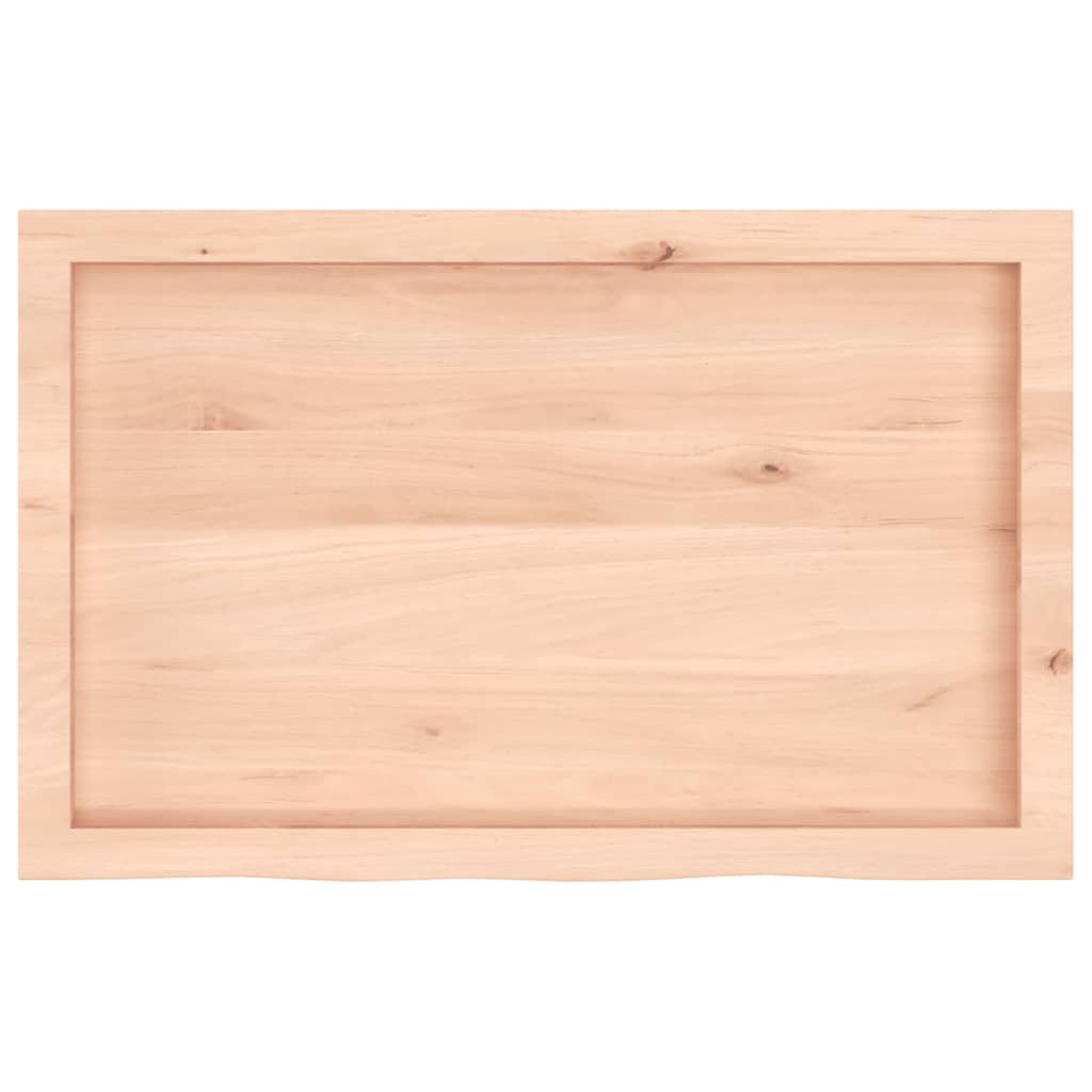 Solid Oak Table Top 80x50cm Untreated Wood, Adjustable Thickness