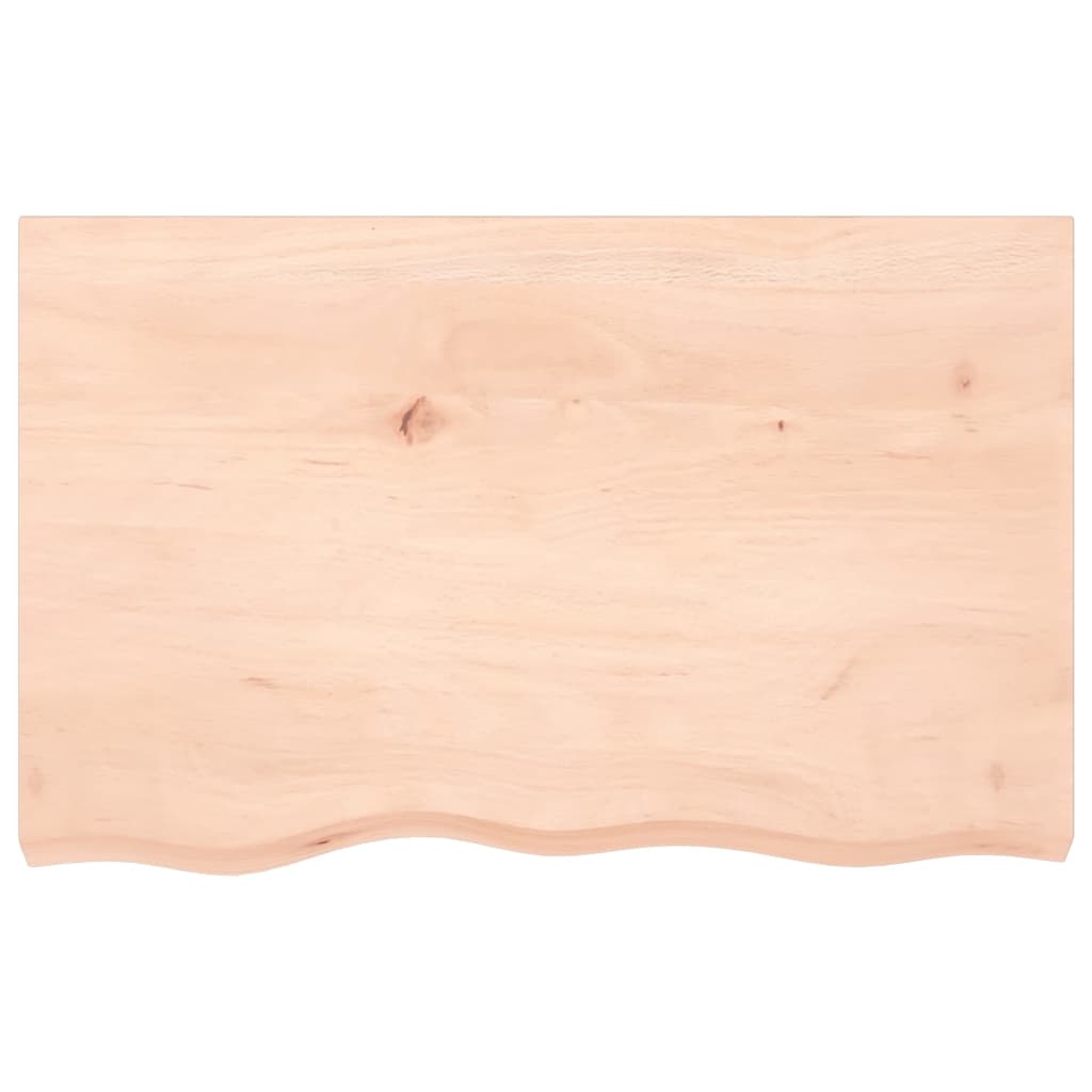 Oak Solid Wood Table Top 80x50cm, Adjustable Thickness, Untreated