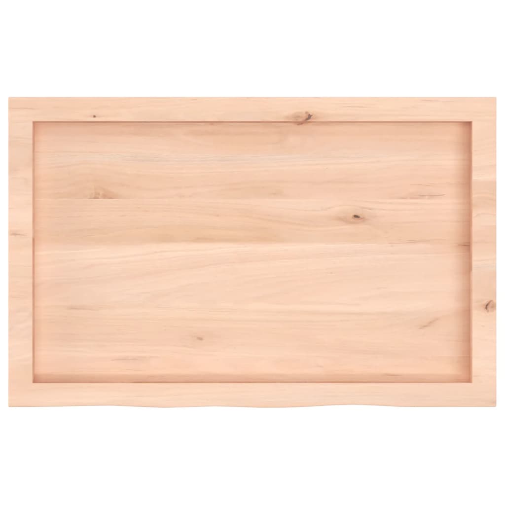 Oak Solid Wood Table Top 80x50cm, Adjustable Thickness, Untreated