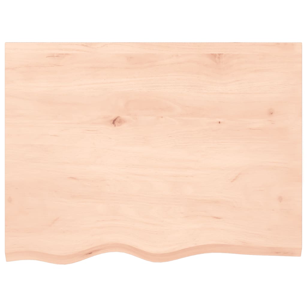 Solid Oak Table Top 80x60x2 cm - Untreated Natural Wood Finish