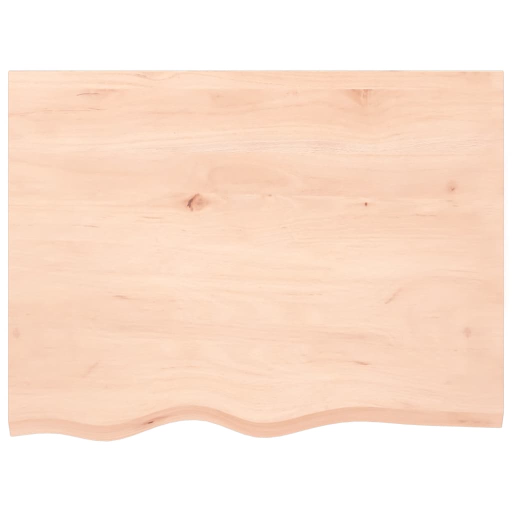Solid Oak Tabletop 80x60 cm - Untreated Natural Wood Finish