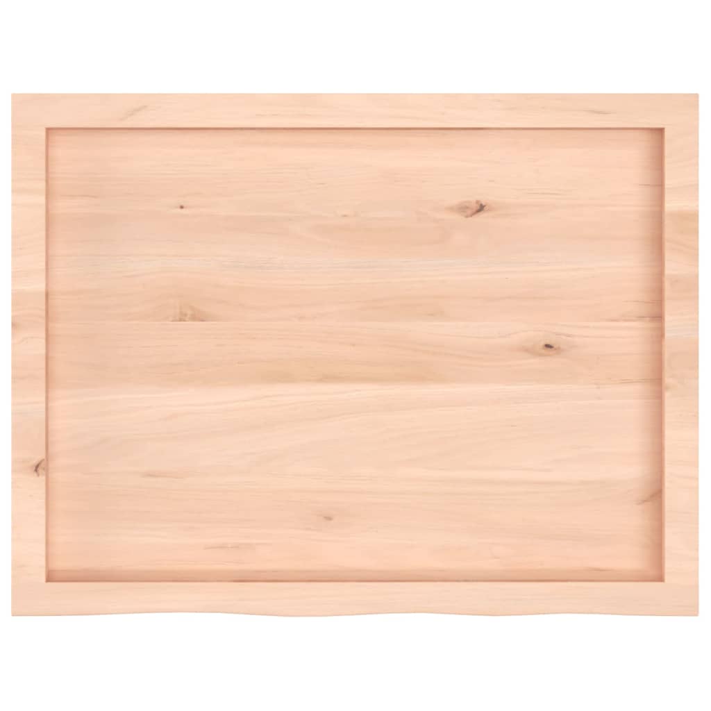 Solid Oak Tabletop 80x60 cm - Untreated Natural Wood Finish