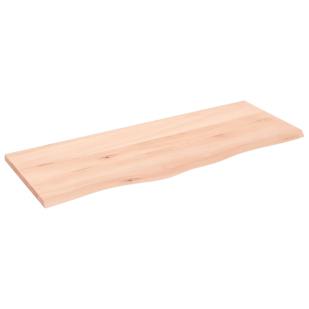 Solid Oak Table Top 100x40x2 cm - Untreated Wood Finish