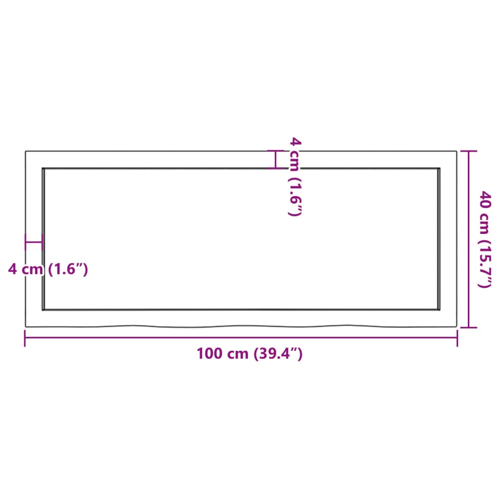 Versatile Oak Table Top 100x40cm | Adjustable Thickness | Solid Wood