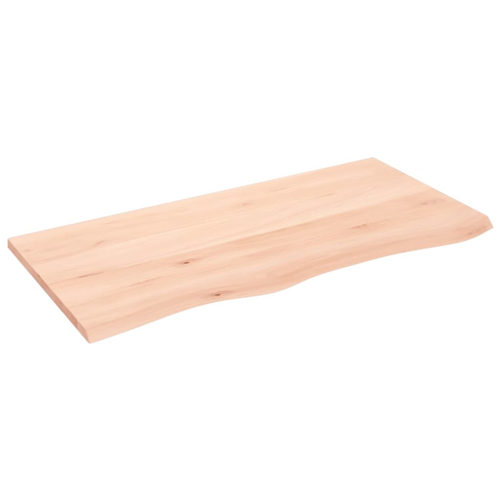 Solid Oak Wood Table Top 100x50x2 cm - Untreated Finish