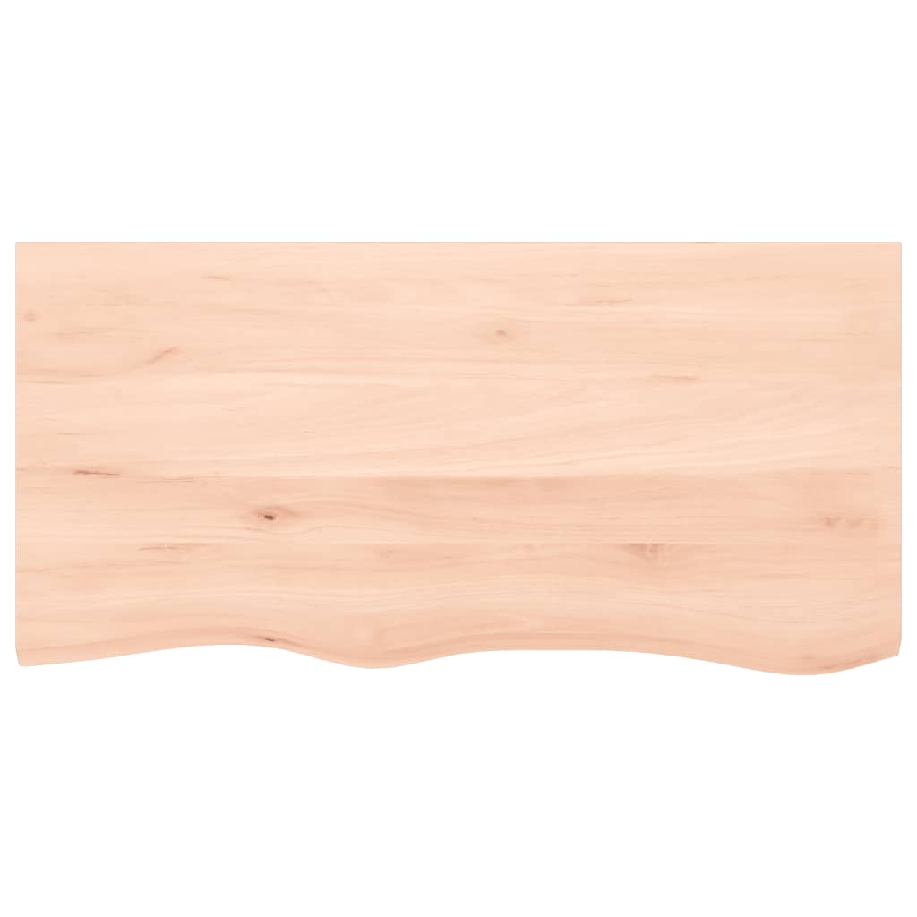 Solid Oak Table Top 100x50x(2-6) cm - Untreated Wood Finish