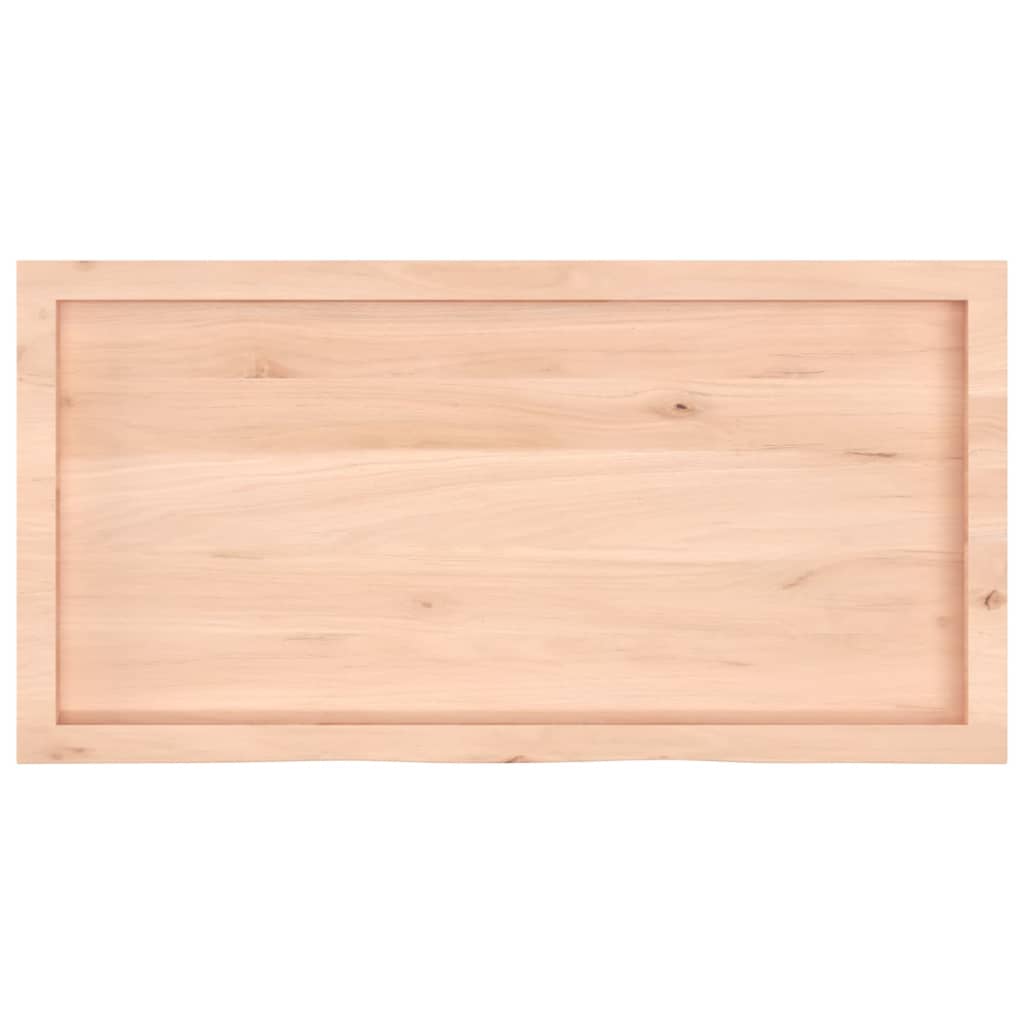Solid Oak Table Top 100x50x(2-6) cm - Untreated Wood Finish