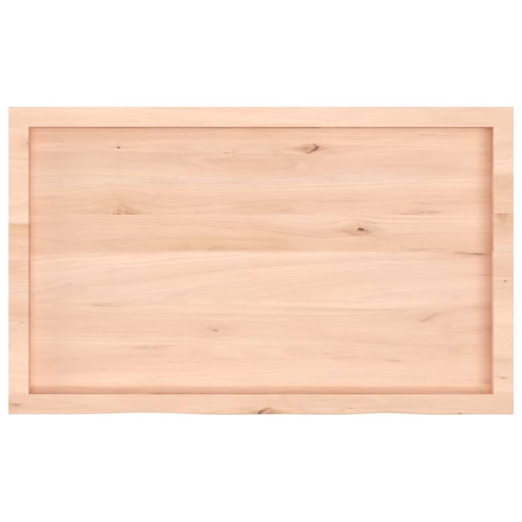 Solid Oak Table Top 100x60x(2-4) cm - Untreated Wood Finish