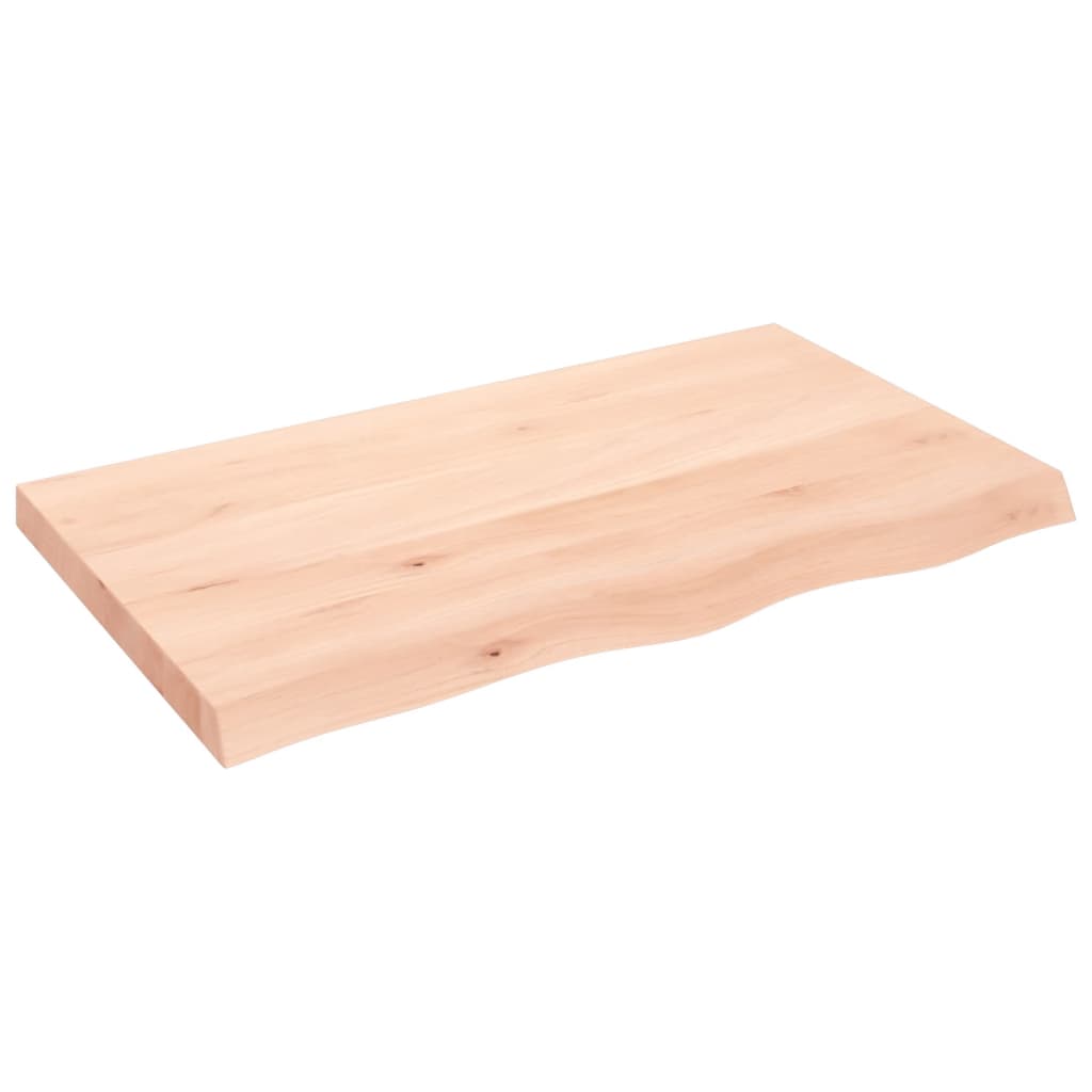Untreated Solid Oak Tabletop 100x60x(2-6) cm - Durable Wood Finish