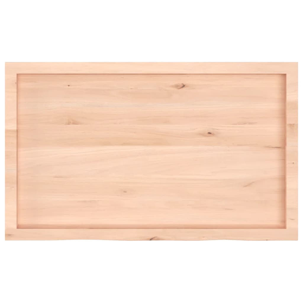 Untreated Solid Oak Tabletop 100x60x(2-6) cm - Durable Wood Finish