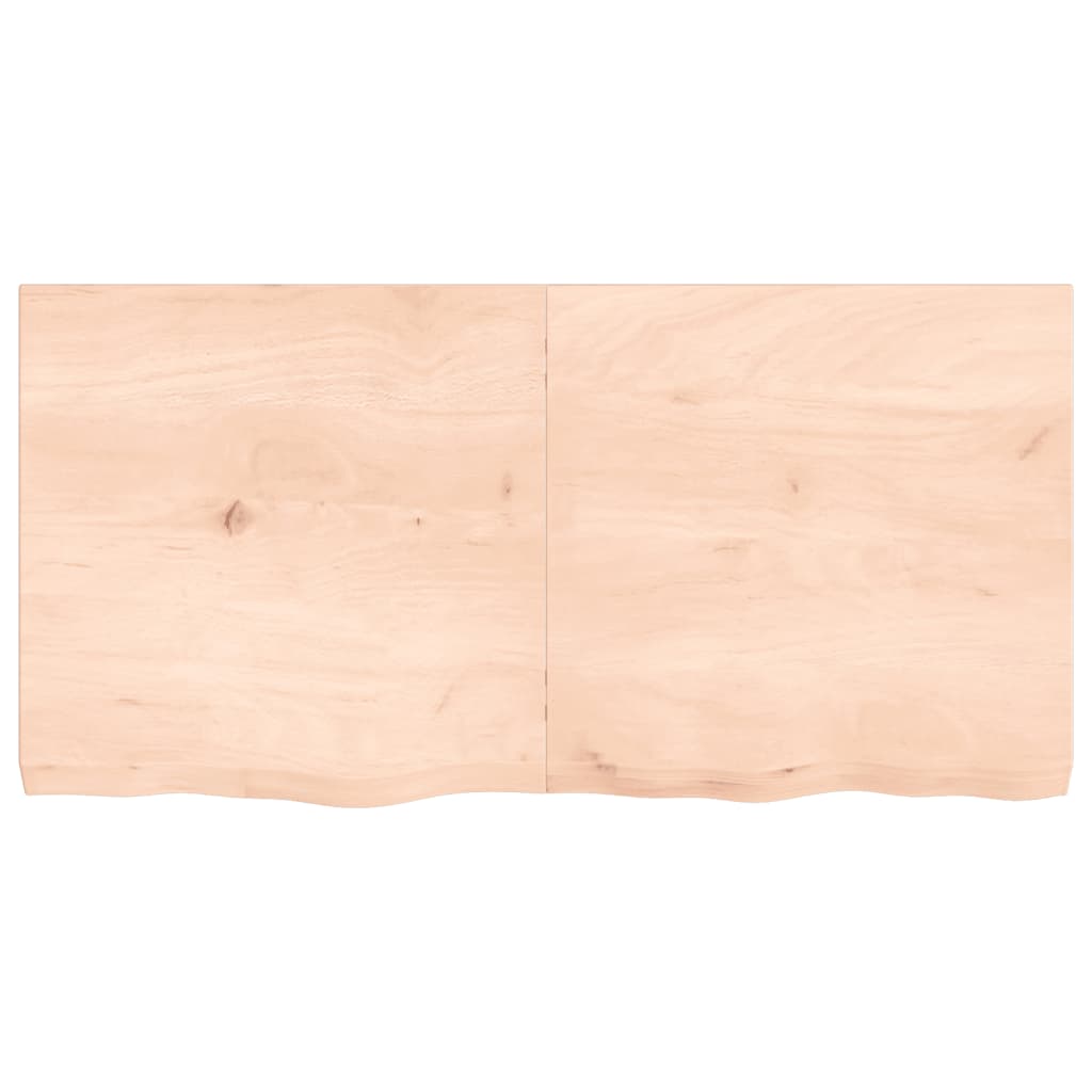 Solid Oak Table Top - 120x60x(2-6) cm, Untreated Wood Finish