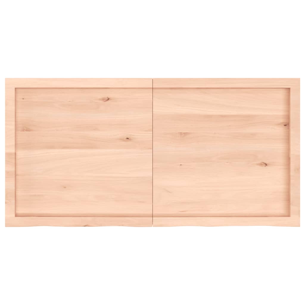 Solid Oak Table Top - 120x60x(2-6) cm, Untreated Wood Finish