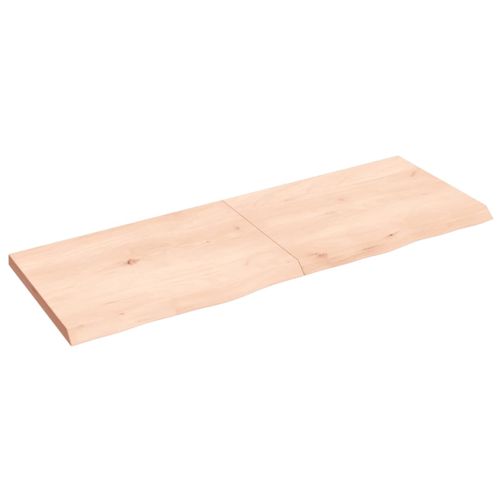 Solid Oak Table Top 140x50x(2-4) cm - Untreated Wood Surface