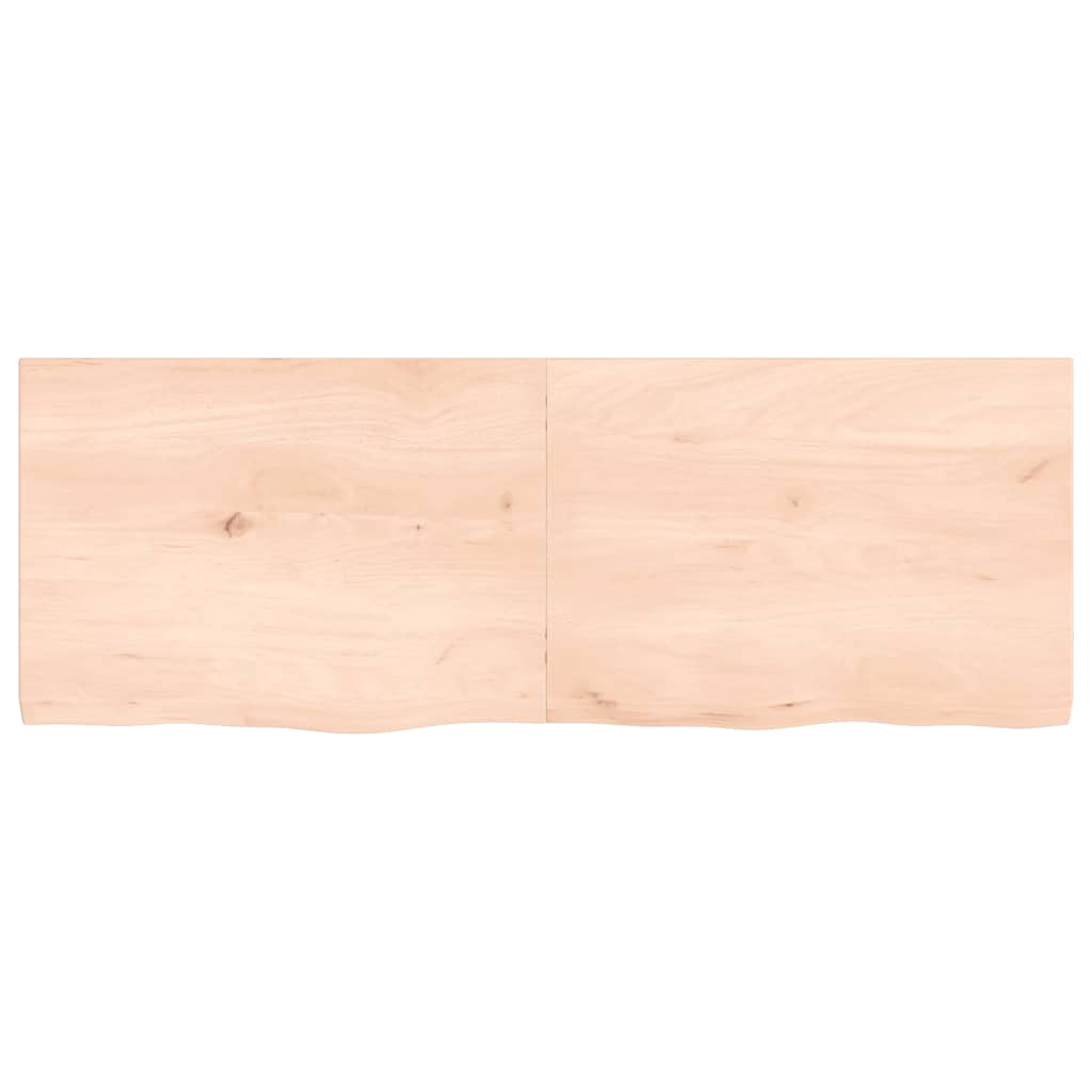 Solid Oak Table Top 140x50x(2-4) cm - Untreated Wood Surface