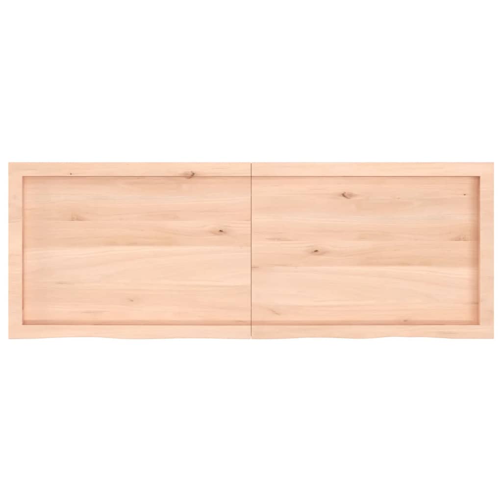 Solid Oak Table Top 140x50x(2-4) cm - Untreated Wood Surface