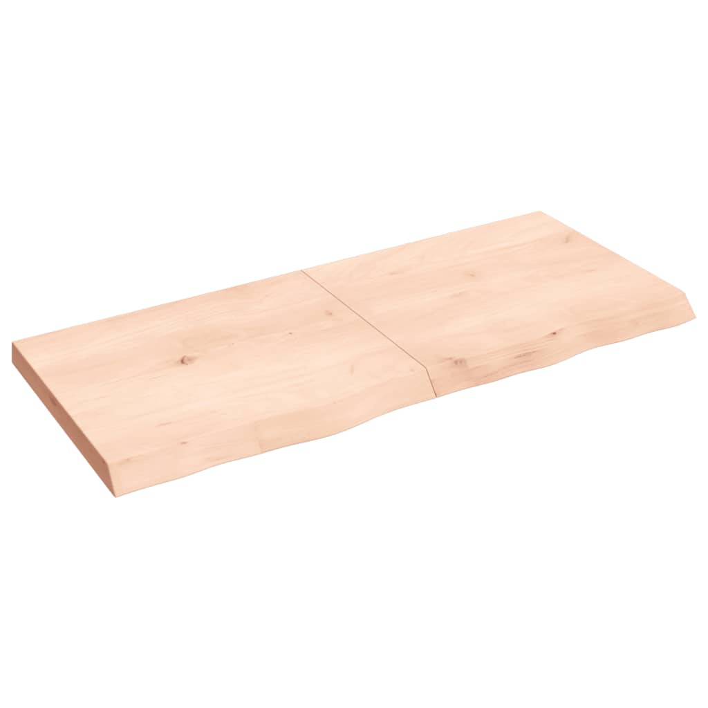 Sturdy Untreated Oak Table Top 140x60cm, Adjustable Thickness