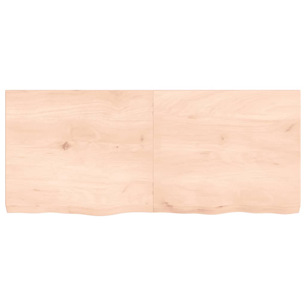 Sturdy Untreated Oak Table Top 140x60cm, Adjustable Thickness