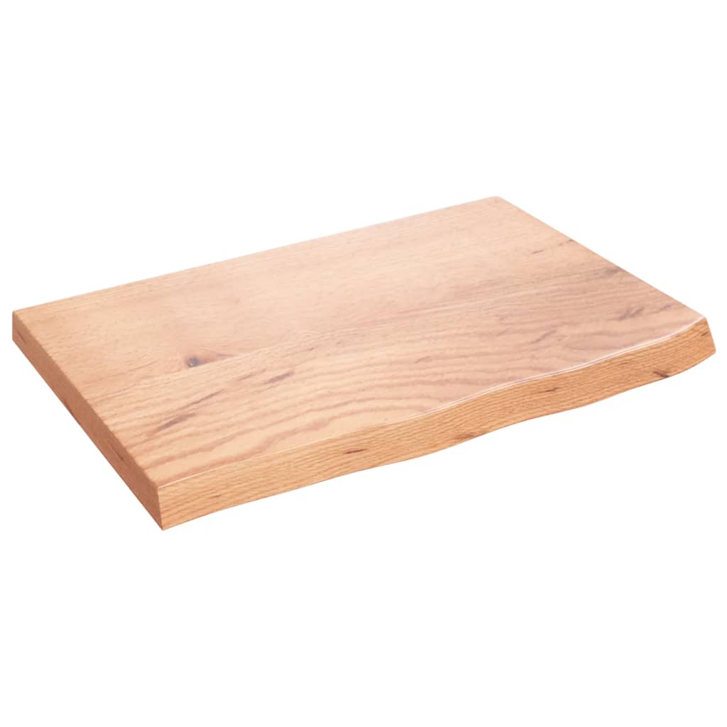 Solid Oak Table Top, Light Brown 60x40 cm, Adjustable Thickness