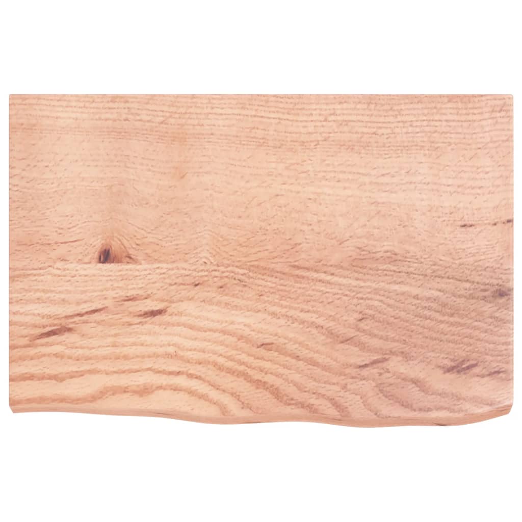 Solid Oak Table Top, Light Brown 60x40 cm, Adjustable Thickness