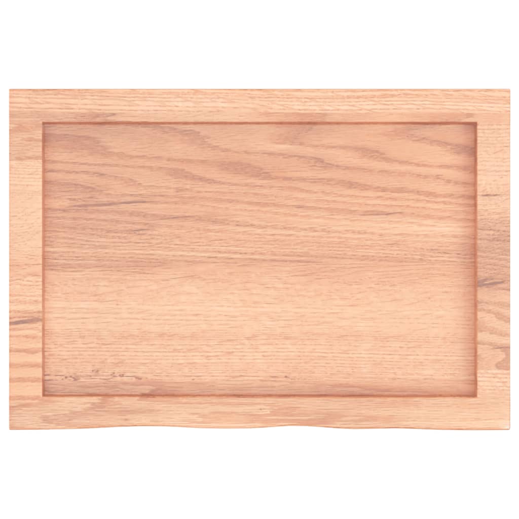 Solid Oak Table Top, Light Brown 60x40 cm, Adjustable Thickness