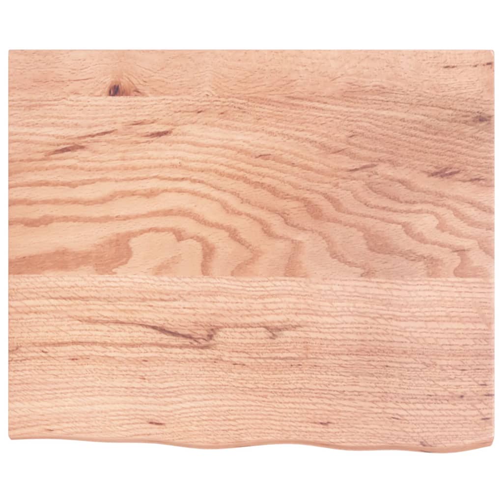 Solid Oak Table Top, Light Brown 60x50x2 cm - Treated Wood