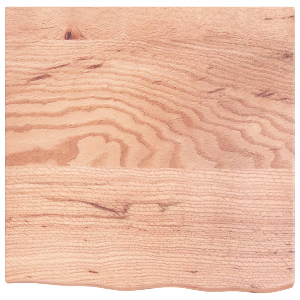 Solid Oak Table Top 60x60cm Light Brown Treated Wood