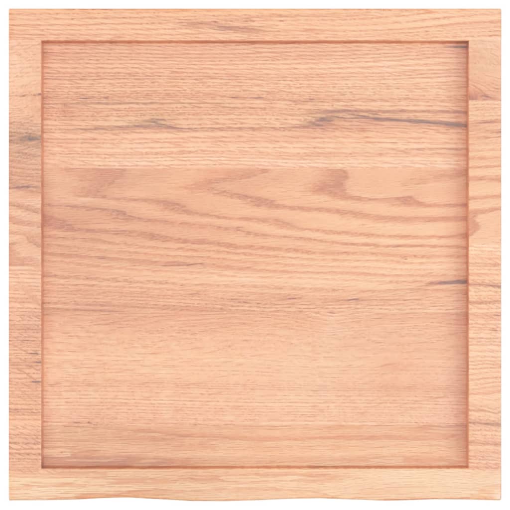 Solid Oak Table Top 60x60cm Light Brown Treated Wood