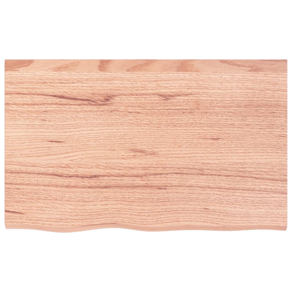 Solid Oak Tabletop, Light Brown 80x50x2 cm, Treated Wood