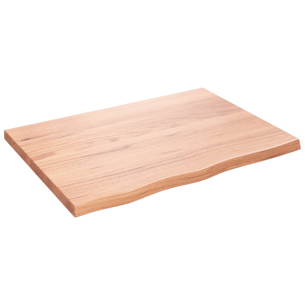 Solid Oak Table Top, Light Brown 80x60 cm, Adjustable Thickness