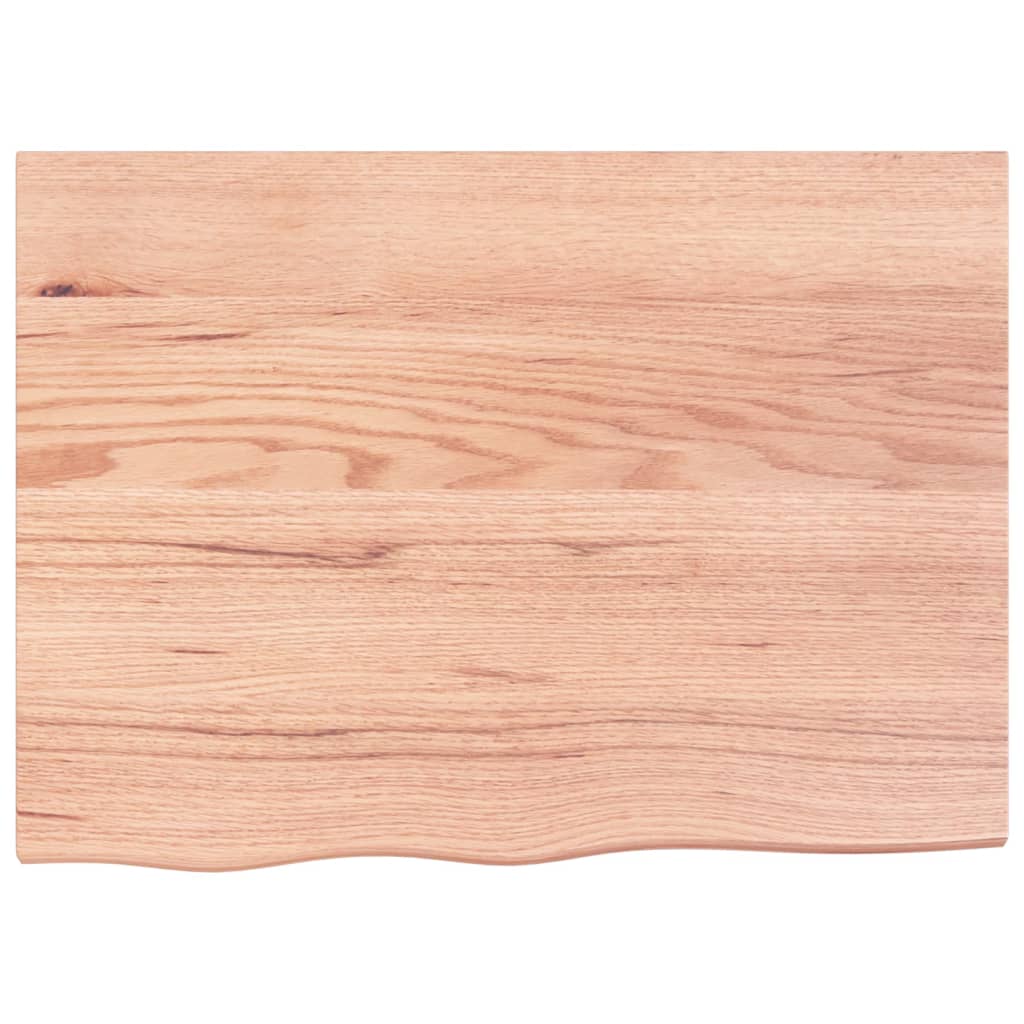 Solid Oak Table Top, Light Brown 80x60 cm, Adjustable Thickness
