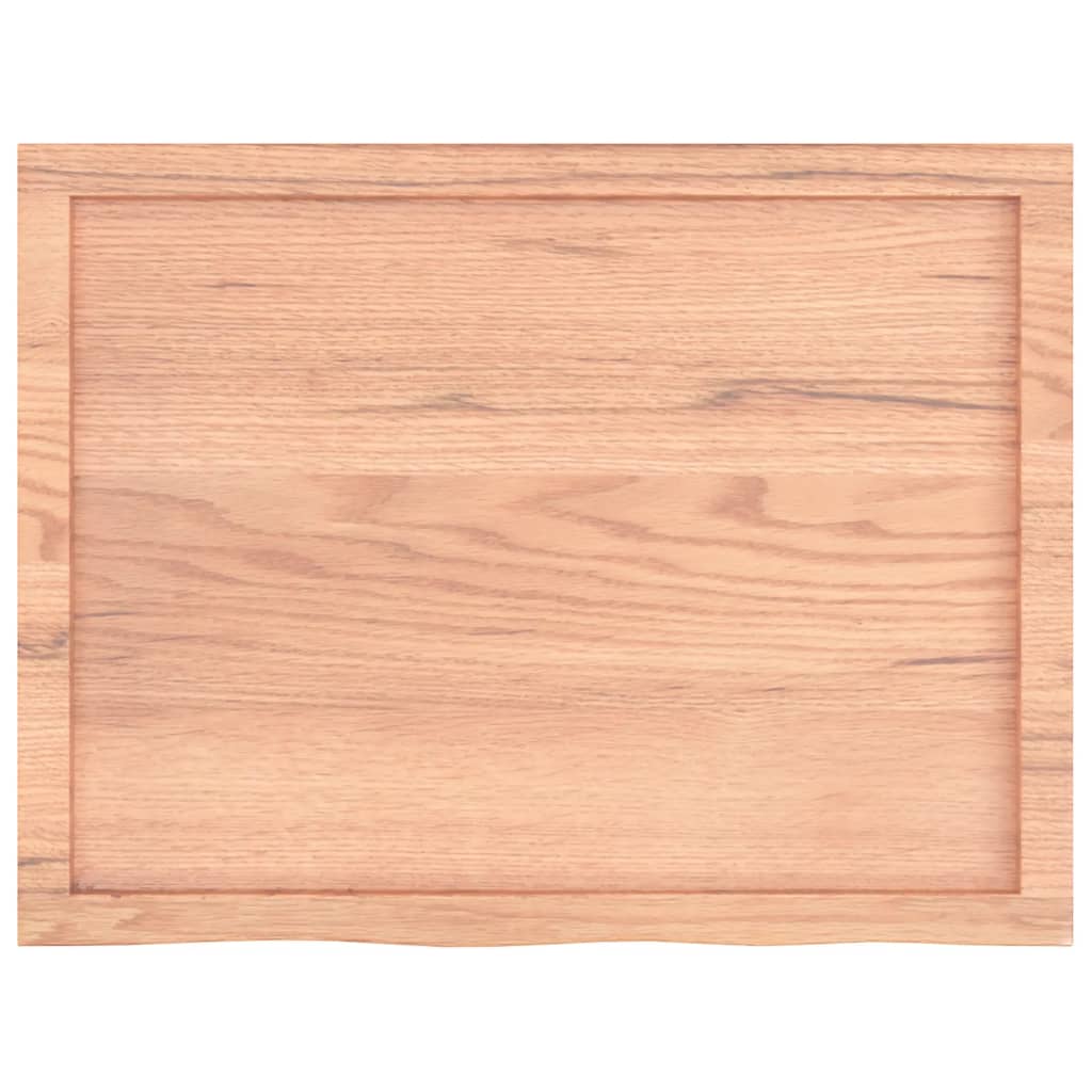 Solid Oak Table Top, Light Brown 80x60 cm, Adjustable Thickness